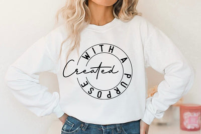 Created with a purpose, Jesus God Religious SVG PNG SVG FiveStarCrafting 