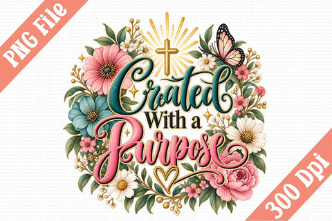 Created With a Purpose PNG Sublimation Craftlabsvg24 