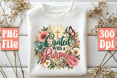 Created With a Purpose PNG Sublimation Craftlabsvg24 