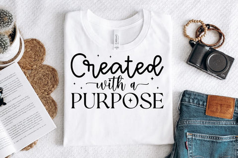 Created with a purpose Sleeve SVG Design, Christian Sleeve SVG, Faith SVG Design, Jesus Sleeve SVG SVG Regulrcrative 