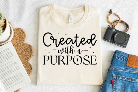 Created with a purpose Sleeve SVG Design, Christian Sleeve SVG, Faith SVG Design, Jesus Sleeve SVG SVG Regulrcrative 