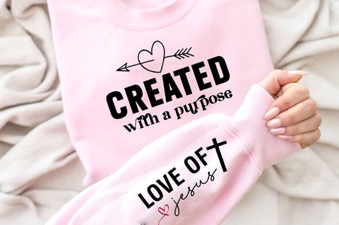 Created with a purpose Sleeve SVG Design, Inspirational sleeve SVG, Motivational Sleeve SVG Design, Positive Sleeve SVG SVG Regulrcrative 