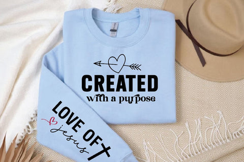 Created with a purpose Sleeve SVG Design, Inspirational sleeve SVG, Motivational Sleeve SVG Design, Positive Sleeve SVG SVG Regulrcrative 