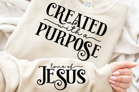 Created With A Purpose Sleeve SVG Design SVG Regulrcrative 