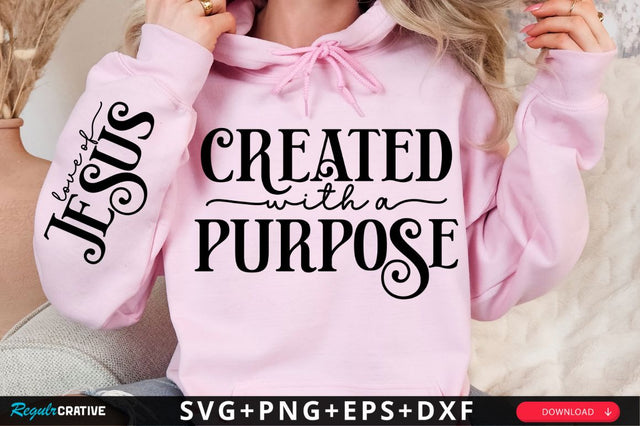 Created With A Purpose Sleeve SVG Design SVG Regulrcrative 