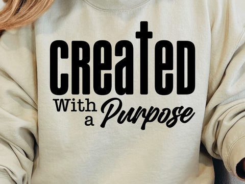 Created With a Purpose SVG, Christian Svg, Self Love Svg, Easter Svg, Worthy Svg, You Matter Svg, Religious Svg, Faith Svg,Jesus Svg SVG DesignDestine 