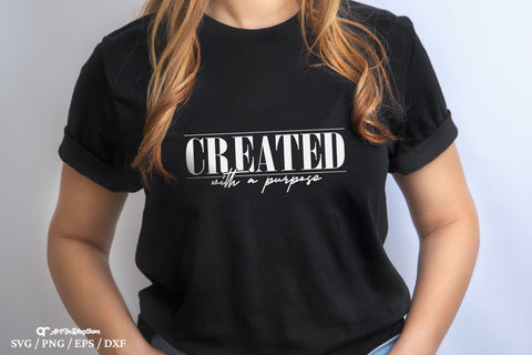 Created with a purpose Svg, Positive Svg, Christian Svg, Affirmation Svg SVG Artinrhythm shop 
