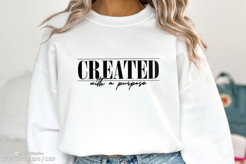Created with a purpose Svg, Positive Svg, Christian Svg, Affirmation Svg SVG Artinrhythm shop 