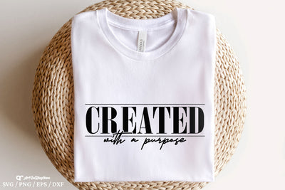 Created with a purpose Svg, Positive Svg, Christian Svg, Affirmation Svg SVG Artinrhythm shop 