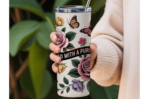 Created With A Purpose Tumbler Wrap Sublimation DesignSVG 