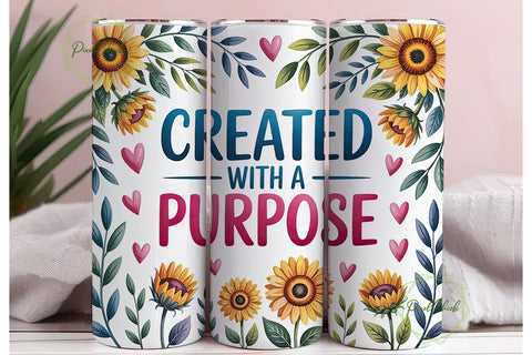 Created With A Purpose Tumbler Wrap Sublimation PixelChick 