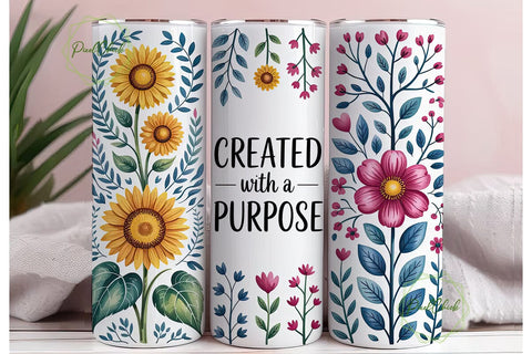 Created With A Purpose Tumbler Wrap Sublimation PixelChick 