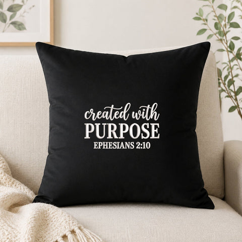 Created with Purpose Embroidery Design – Ephesians 2:10 Bible Verse Christian Machine Embroidery File, Faith Scripture Design Embroidery/Applique DESIGNS PatternFeed8 