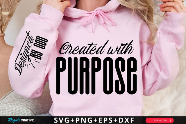 Created With Purpose Sleeve SVG Design SVG Regulrcrative 