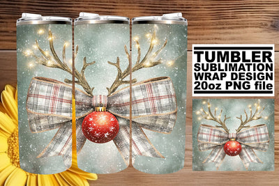 Creative 20oz wrap, ideal for personalized sublimation! , Christmas Bow Sublimation afrosvg 