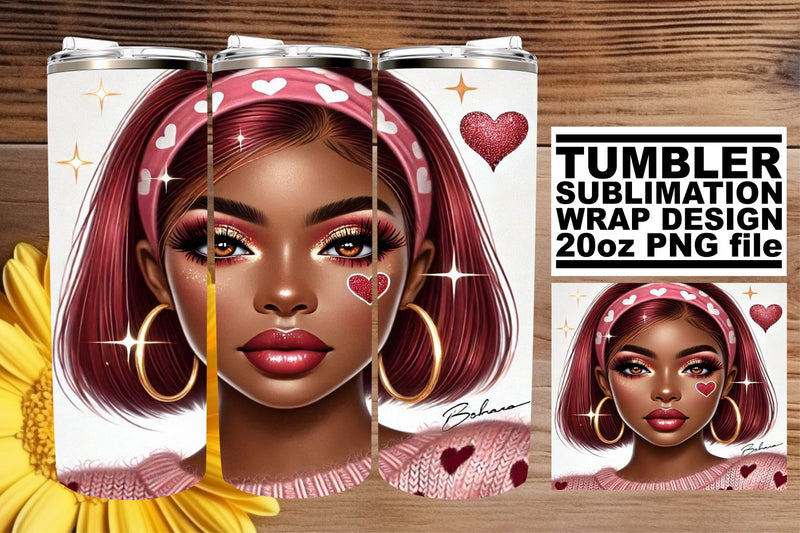 Creative 20oz wrap, ideal for personalized sublimation! , Love Girl Sublimation afrosvg 