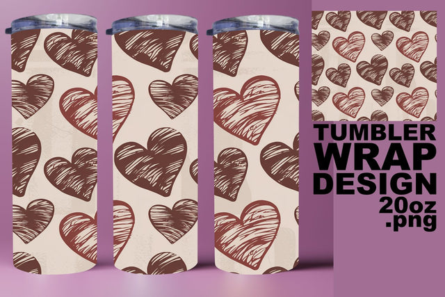 Creative 20oz wrap, perfect for drinkware designs! , Heart Sublimation HoodArtCraft 