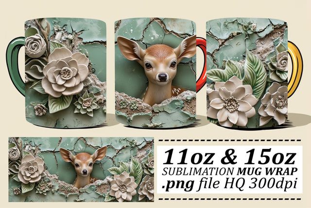 Creative 3D Animal-Inspired Mug Decor Sublimation afrosvg 