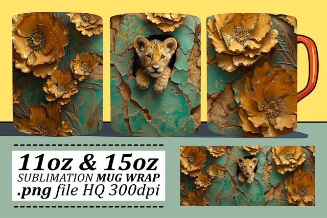 Creative 3D Animal Mug Decor for Sublimation Sublimation afrosvg 