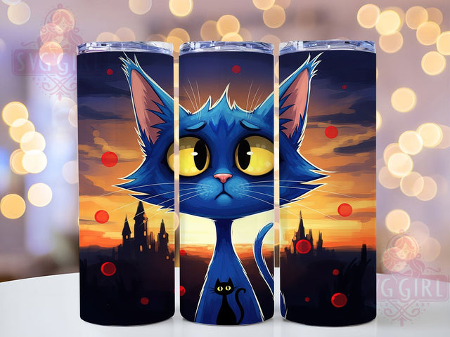 Creative Abstract Artistic Cat Tumbler Wrap, Artistic Cat PNG, 20oz Cat Tumbler, Colorful Cat Design, Modern Cat Art, Feline Sublimation Design, Creative Cat Tumbler Sublimation SvggirlplusArt 