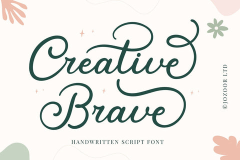 Creative Brave - Handwritten Script Font Font Jozoor 