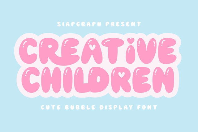 Creative Children - Cute Bubble Font Font Masyafi Studio 
