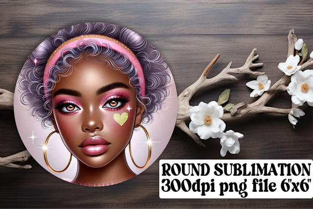 Creative circle designs, ready for unique keychain use! , Love Girl Sublimation afrosvg 