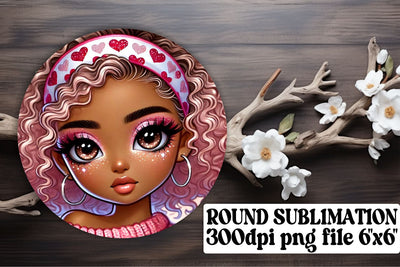 Creative circle designs, ready for unique keychain use! , Love Girl Sublimation afrosvg 