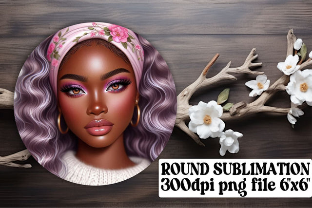 Creative circle PNG files for keychains, sublimation-friendly! , Love Girl Sublimation afrosvg 