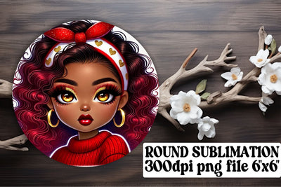 Creative circle PNGs, ready for unique keychain designs! , Love Girl Sublimation afrosvg 