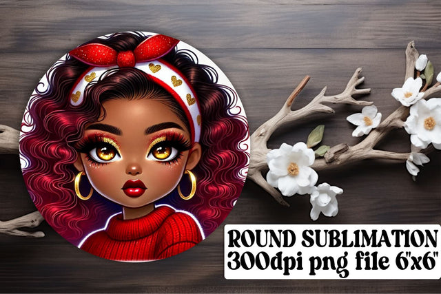 Creative circle PNGs, ready for unique keychain designs! , Love Girl Sublimation afrosvg 