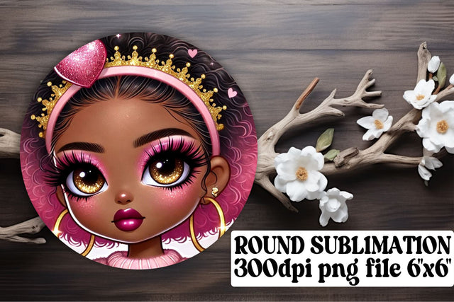 Creative circle PNGs, ready for vibrant keychain projects! , Love Girl Sublimation afrosvg 