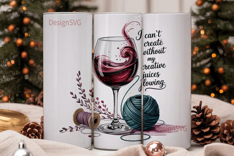 Creative Juices Wine Tumbler Wrap Sublimation DesignSVG 