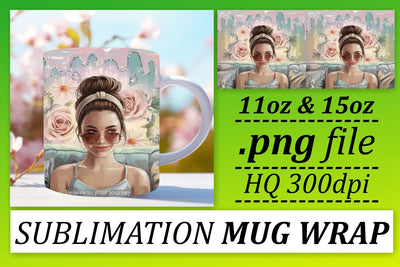 Creative mug wrap templates, make your mugs pop! , Woman Sublimation afrosvg 