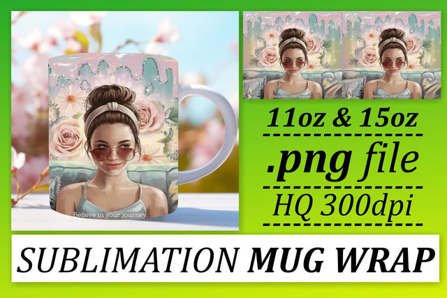 Creative mug wrap templates, make your mugs pop! , Woman Sublimation afrosvg 