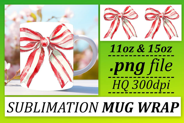Creative mug wraps, express your unique style! , Bow Sublimation afrosvg 