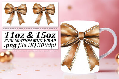 Creative mug wraps, transform your mugs with style! , Bow Sublimation afrosvg 