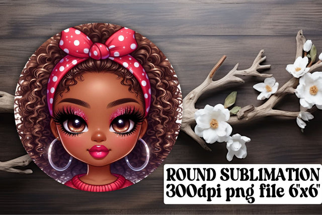 Creative round designs for keychains, ready for sublimation! , Love Girl Sublimation afrosvg 