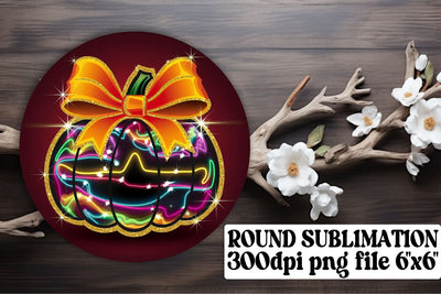 Creative round designs for keychains, ready for sublimation! , Neon Fall Sublimation afrosvg 