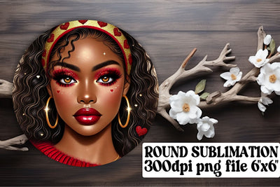 Creative round designs for keychains, sublimation-friendly! , Love Girl Sublimation afrosvg 