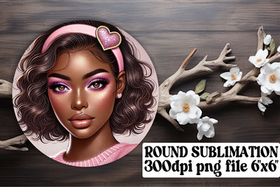 Creative round designs for keychains, sublimation-friendly! , Love Girl Sublimation afrosvg 