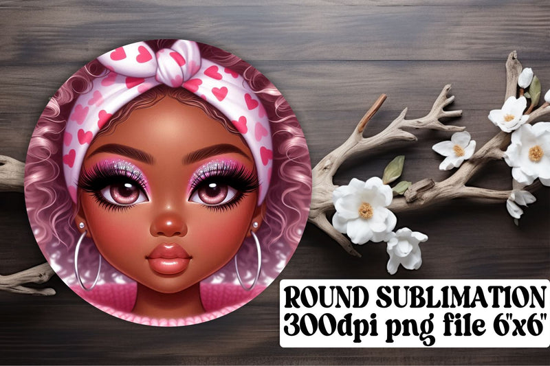 Creative round designs, sublimation-ready keychain PNGs! , Love Girl Sublimation afrosvg 