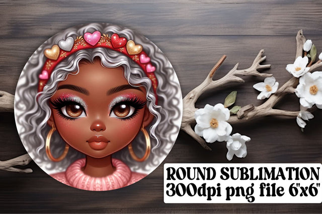 Creative round designs, sublimation-ready PNG for keychains! , Love Girl Sublimation afrosvg 