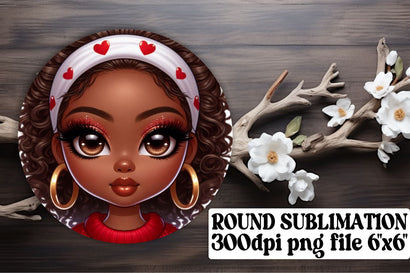 Creative round PNGs for keychains, ready for sublimation! , Love Girl Sublimation afrosvg 