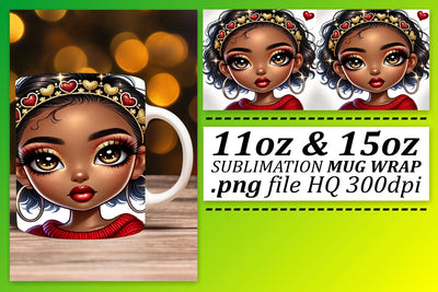 Creative templates for mugs, express your personality! , Love Girl Sublimation afrosvg 