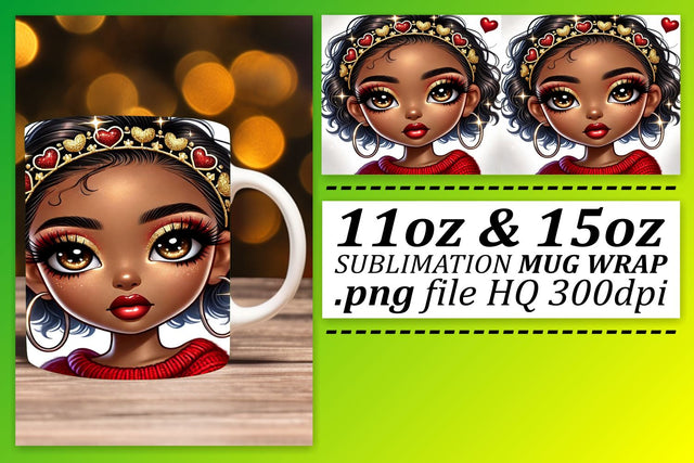 Creative templates for mugs, express your personality! , Love Girl Sublimation afrosvg 