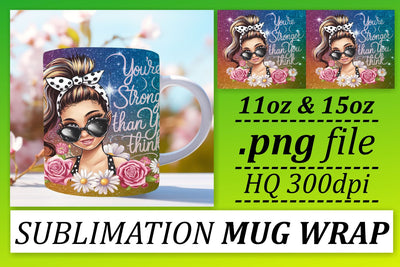 Creative templates for mugs, express your personality! , Woman Sublimation afrosvg 