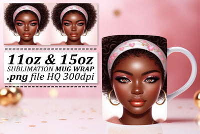 Creative templates for mugs, make your drinks special! , Love Girl Sublimation afrosvg 