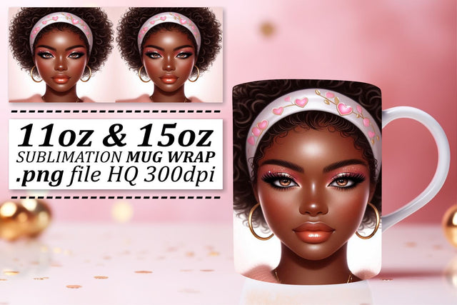 Creative templates for mugs, make your drinks special! , Love Girl Sublimation afrosvg 