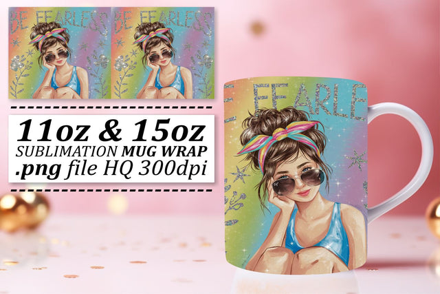 Creative templates for mugs, make your drinks special! , Woman Sublimation afrosvg 